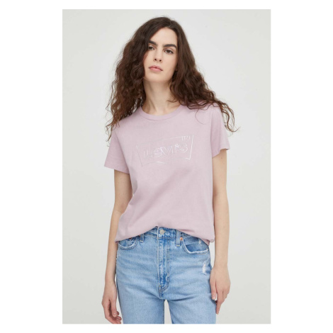 Bavlněné tričko Levi's růžová barva Levi´s