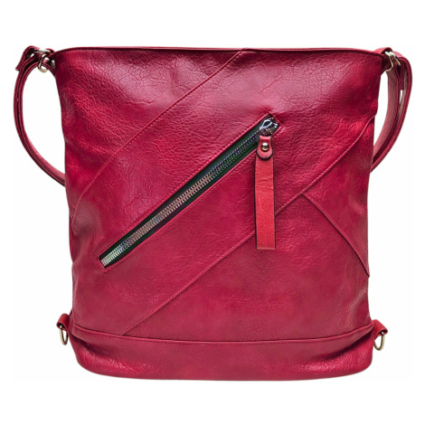 Velký vínový / bordó kabelko-batoh s kapsou Foxie Tapple