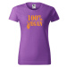 DOBRÝ TRIKO Dámské tričko 100% vegan oranžový potisk Barva: Fialová
