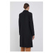 Vlněný kabát Tommy Hilfiger černá barva, přechodný, WW0WW39753