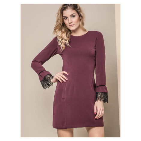 MISS CITY DRESS WITH LACE AT THE SLEEVES PURPLE Miss City official