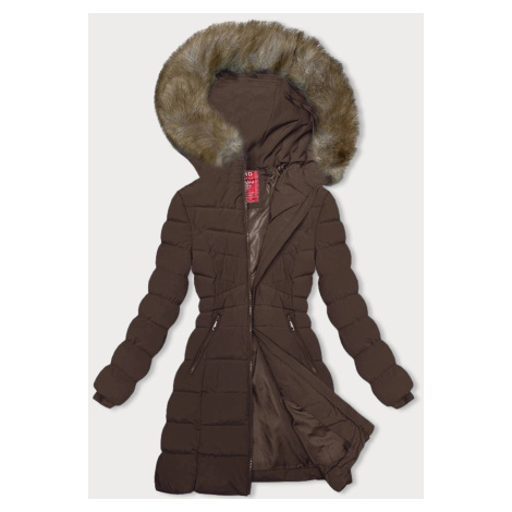 Hnědá péřová dámská zimní bunda (LHD-23032)
