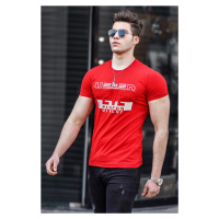 Madmext Embossed Print Red Men's T-Shirt 4594