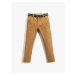Koton Fabric Trousers Slim Fit Belt, Pockets, Adjustable Elastic Waist, Adjustable Elastic Waist