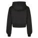 Ladies Short Oversized Zip Jacket - black