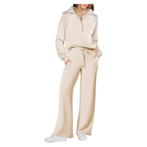 Dámská sportovní souprava – mikina na zip + zvonové kalhoty