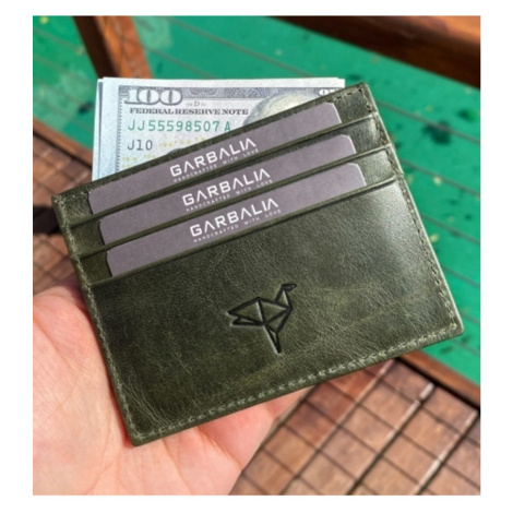 Garbalia Unisex Green Locket Crazy Leather Card Holder Wallet