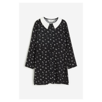 H & M - Vzorované košilové šaty - černá