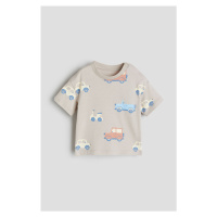 H & M - Tričko z bavlněného žerzeje - béžová