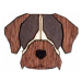 Dřevěná brož ve tvaru psa Bohemian Griffon Brooch