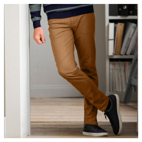 Blancheporte Rovné tvilové kalhoty s 5 kapsami, bavlna okrová