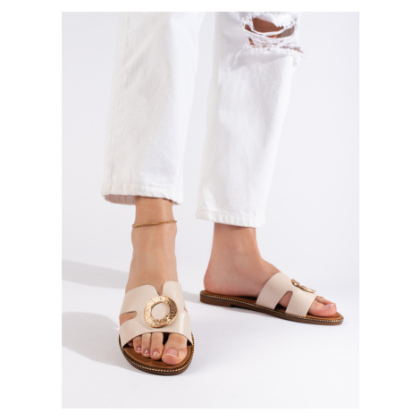 Originální hnědé dámské sandály bez podpatku