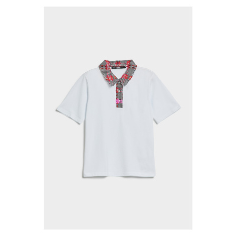 Tričko karl lagerfeld boucle polo t-shirt white