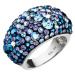 Evolution Group Stříbrný prsten s krystaly Swarovski modrý 35028.3 blue style