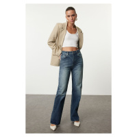 Trendyol Dark Blue More Sustainable High Waist Wide Leg Jeans