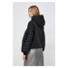Mikina Karl Lagerfeld dámská, černá barva, s kapucí, vzorovaná