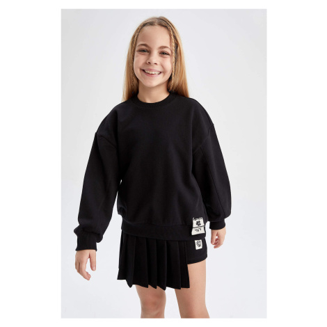 DEFACTO Girl Relax Fit Crew Neck Sweatshirt