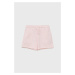 Dětské bavlněné šortky Guess růžová barva, hladké, nastavitelný pas
