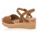 Hnědé letní sandály na dřevěné platformě MTNG