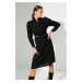 Trendyol Black Lace-Up Detailed Shirt Dress