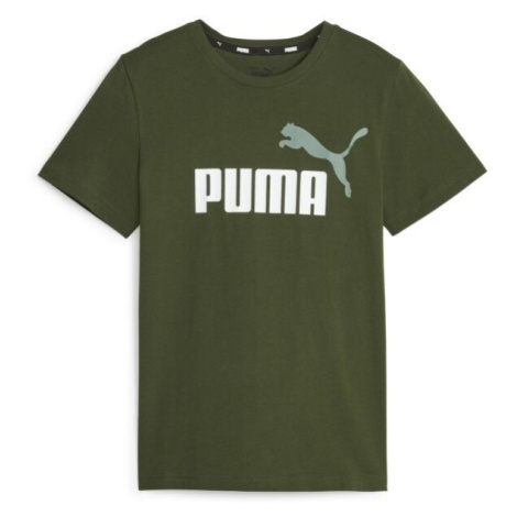 Puma ESSENTIALS+2 COL LOGO TEE Dětské triko, zelená, velikost