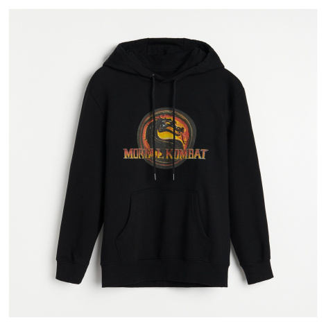 Reserved - Mikina s kapucí a potiskem Mortal Kombat - Černý