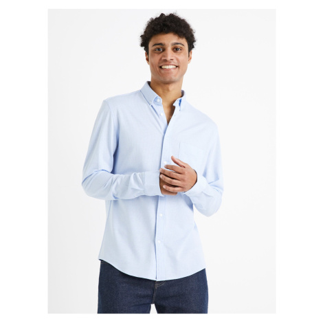 Světle modrá pánská slim fit košile Celio Dactive