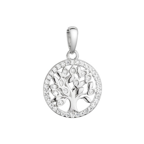Stříbrný přívěsek malý strom života lemovaný zirkony bílý 14026.1