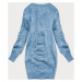 Modrý dámský svetr s nabíráním (181ART)