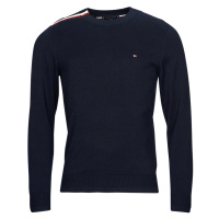 Tommy Hilfiger GLOBAL STP PLACEMENT CREW NECK Tmavě modrá