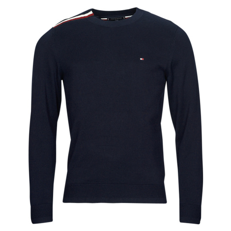 Tommy Hilfiger GLOBAL STP PLACEMENT CREW NECK Tmavě modrá