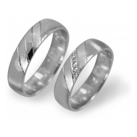 Snubní prsteny bílé zlato 0104 + DÁREK ZDARMA