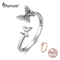 Stříbrný prsten třpytivé motýlky SCR087 LOAMOER