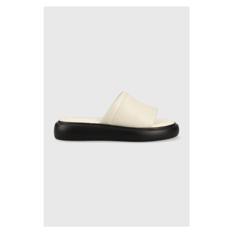 Kožené pantofle Vagabond Shoemakers BLENDA dámské, béžová barva, na platformě, 5519.101.02