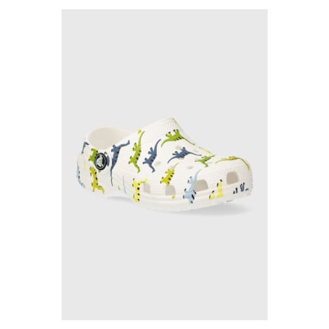 Dětské pantofle Crocs CLASSIC CHARACTER PRINT CLOG zelená barva