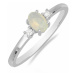 Prsten stříbrný s etiopským opálem a zirkony Ag 925 015001 ETOP - 59 mm 1,3 g