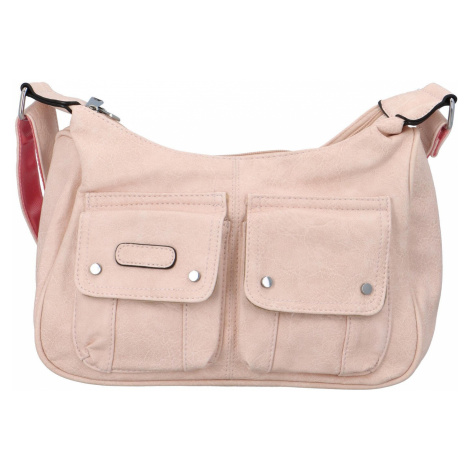 Praktická dámská taška s kapsami Simona, růžová Paolo Bags