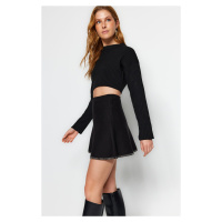 Trendyol Black Mini Cotton Sweater Skirt