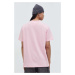 Bavlněné tričko Tommy Jeans růžová barva, s aplikací, DM0DM17994