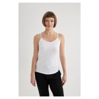 DEFACTO Fall In Love Cotton Thin Strap White Undershirt