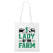 DOBRÝ TRIKO Bavlněná taška s potiskem Lady of the farm Barva: Tyrkysová