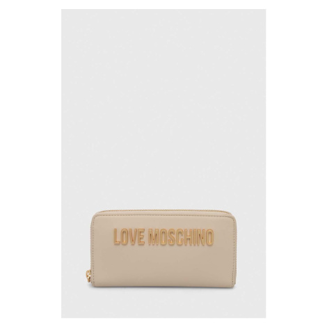 Peněženka Love Moschino béžová barva