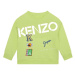 Dětská bavlněná mikina Kenzo Kids zelená barva, s potiskem