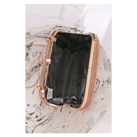 Zlatá společenská clutch kabelka Rosa Paris Style