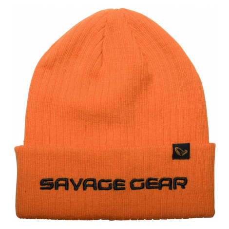 Savage gear čepice fold up beanie one size sun orange