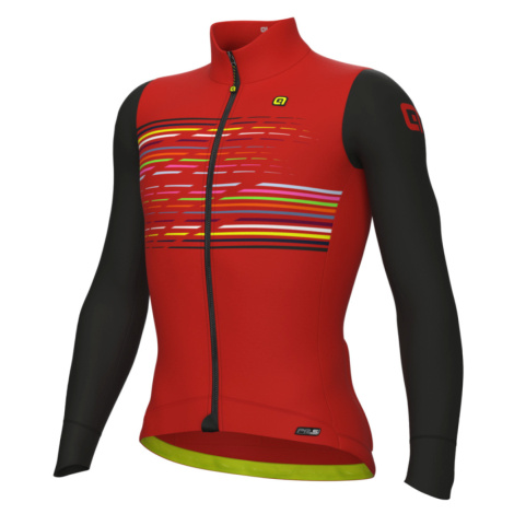 ALÉ Cyklistický dres s dlouhým rukávem zimní - LOGO PR-S - červená/černá