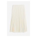 H & M - Plisovaná sukně - bílá