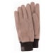 Ombre Men's eco-suede gloves with welt - brown