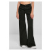 Ladies High Waist Wide Leg Chino Pants - black