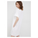 Bavlněné šaty United Colors of Benetton bílá barva, mini, oversize